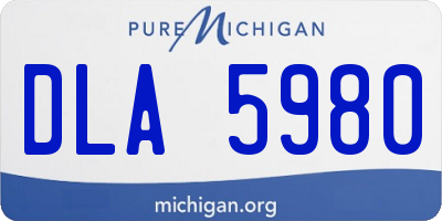 MI license plate DLA5980