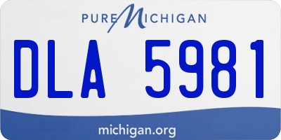 MI license plate DLA5981
