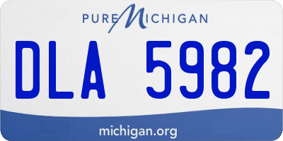MI license plate DLA5982