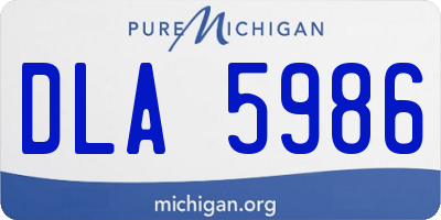MI license plate DLA5986