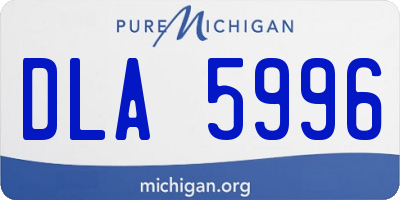MI license plate DLA5996