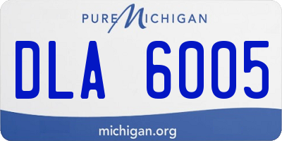 MI license plate DLA6005