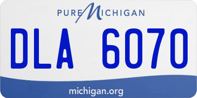 MI license plate DLA6070