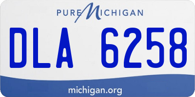 MI license plate DLA6258
