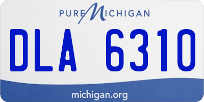 MI license plate DLA6310