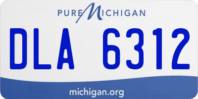 MI license plate DLA6312