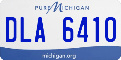 MI license plate DLA6410