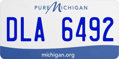MI license plate DLA6492