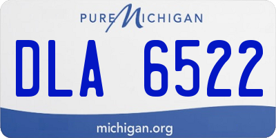 MI license plate DLA6522
