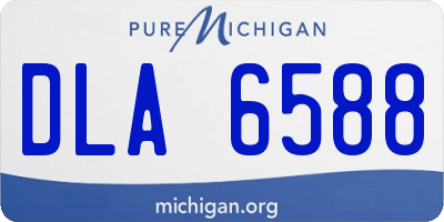MI license plate DLA6588