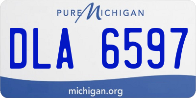 MI license plate DLA6597