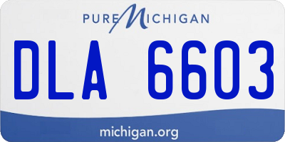 MI license plate DLA6603