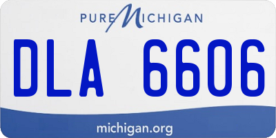 MI license plate DLA6606