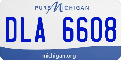 MI license plate DLA6608