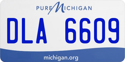 MI license plate DLA6609
