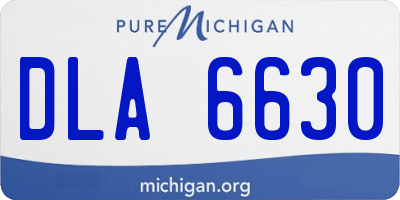 MI license plate DLA6630