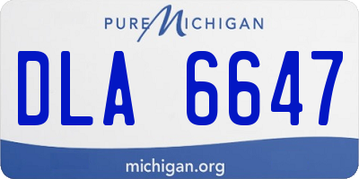 MI license plate DLA6647