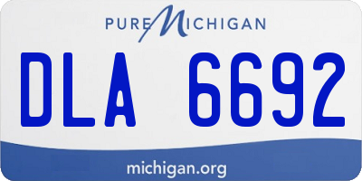 MI license plate DLA6692
