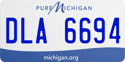 MI license plate DLA6694