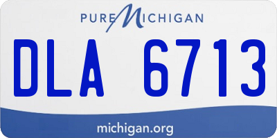 MI license plate DLA6713