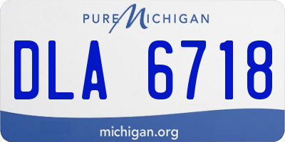 MI license plate DLA6718