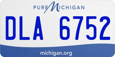 MI license plate DLA6752