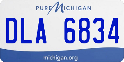 MI license plate DLA6834