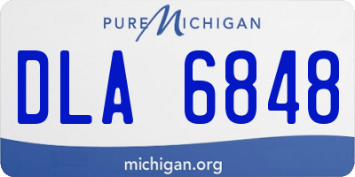 MI license plate DLA6848