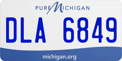 MI license plate DLA6849
