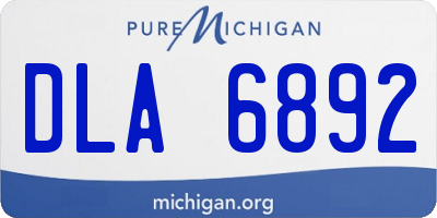 MI license plate DLA6892