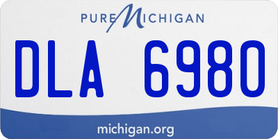 MI license plate DLA6980