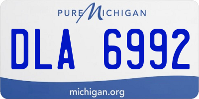MI license plate DLA6992
