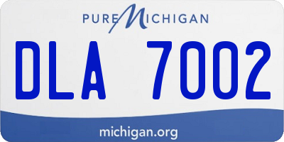 MI license plate DLA7002
