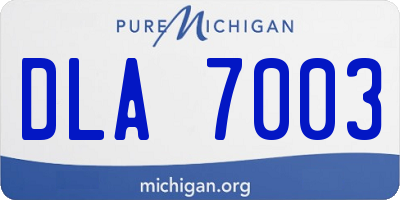 MI license plate DLA7003