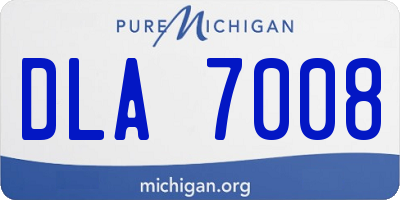 MI license plate DLA7008
