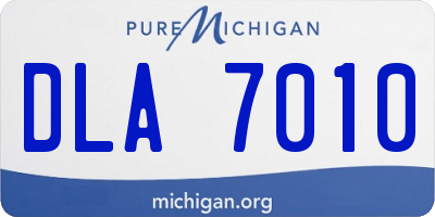 MI license plate DLA7010