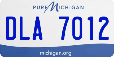 MI license plate DLA7012