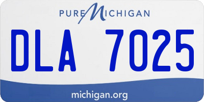 MI license plate DLA7025