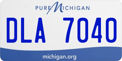 MI license plate DLA7040