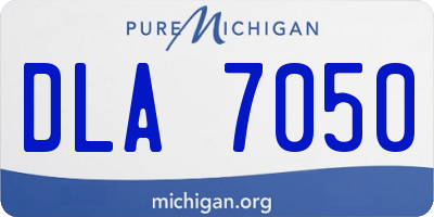 MI license plate DLA7050