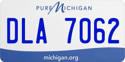 MI license plate DLA7062