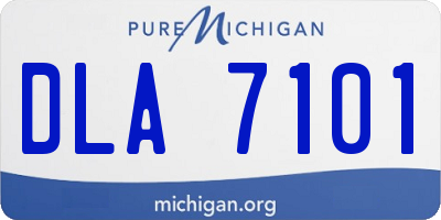 MI license plate DLA7101