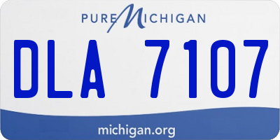 MI license plate DLA7107
