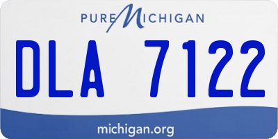 MI license plate DLA7122