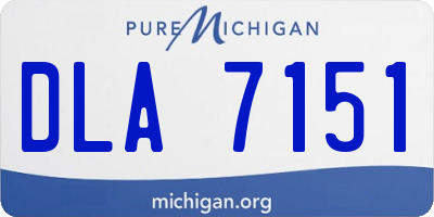 MI license plate DLA7151