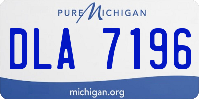 MI license plate DLA7196