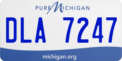 MI license plate DLA7247