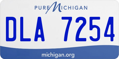 MI license plate DLA7254