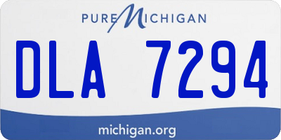 MI license plate DLA7294