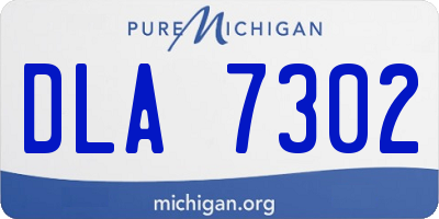 MI license plate DLA7302